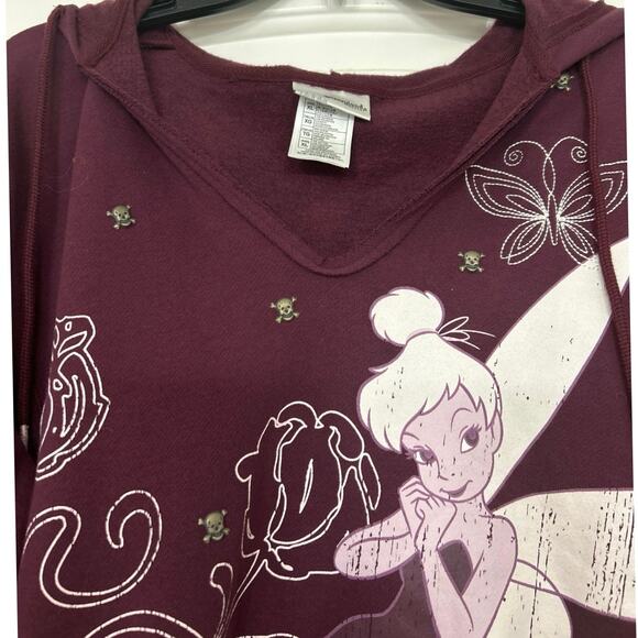 Disneyland Resort Tinker Bell Hooded Sweatshirt Metal Skulls Embroidered XL - Picture 7 of 14